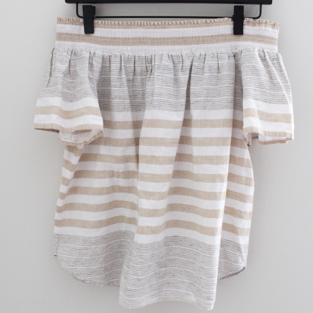 VINEYARD VINES Off The Shoulder Top Sand White M